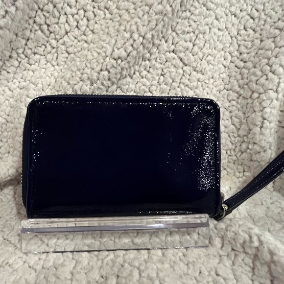 Coach Blue Patent Leather Zip Around Wristlet Wallet - Picture 3 of 10